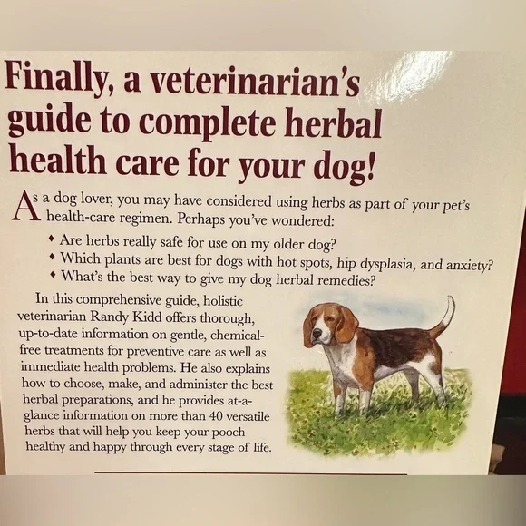 New Paperback Book Dr. Kidd’s Guide to Herbal Dog Care by Randy Kidd, D.V.M. PhD - Picture 4 of 6
